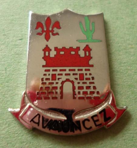 USA : Army 133rd Infantry Regiment enamelled distinctive lapel badge.