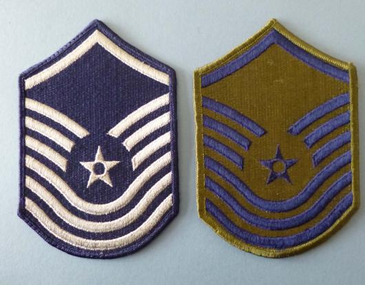 USA : USAF Senior Master Sergeants' Rank Arm Badges for Service Dress and Fatigues.