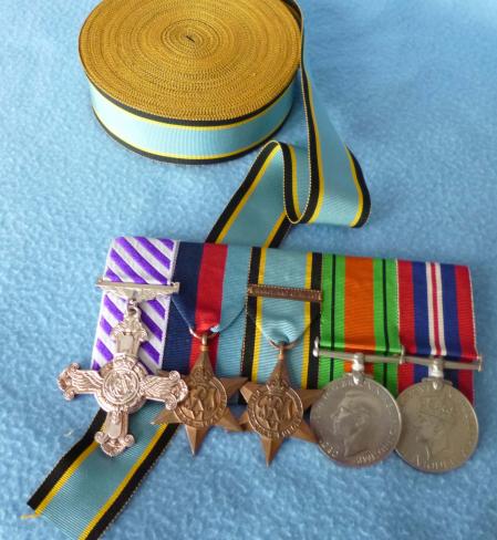 Original Full-size Medal Ribbon : Air Crew Europe Star Original Stock.