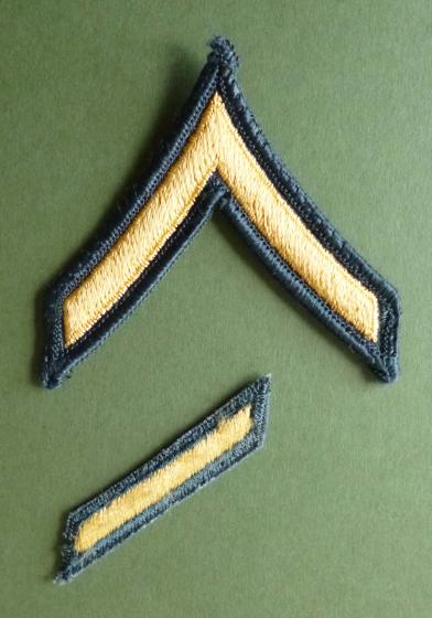 USA : Army Private E2 Rank Armbadge with Three-year Service Stripe. .