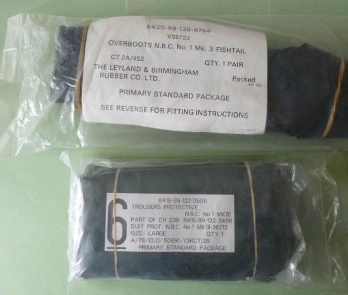 British Forces NBC Suit (No.1,Mk.3) Top & Trousers plus Rubber Overboots.