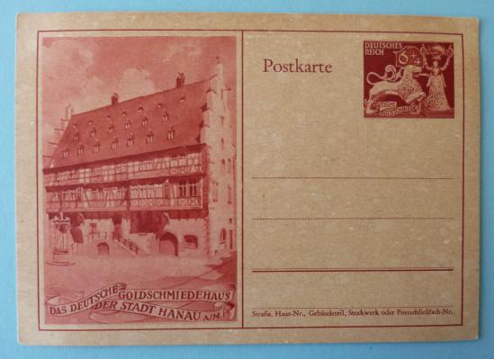 Third Reich : Postcard issued to mark the 10th Anniversary of The Deutsche Gesellschaft für Goldschiedkunst.
