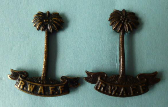 Royal West African Frontier Force Pair of Bronze Officers' Service-dress Collar-badges.