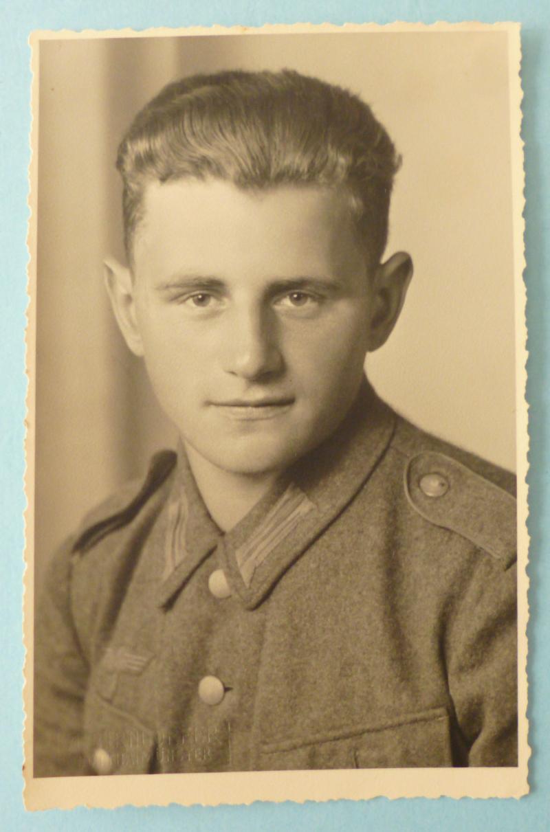 Third Reich : Portrait Postcard Photo of an Army Private Soldier.
