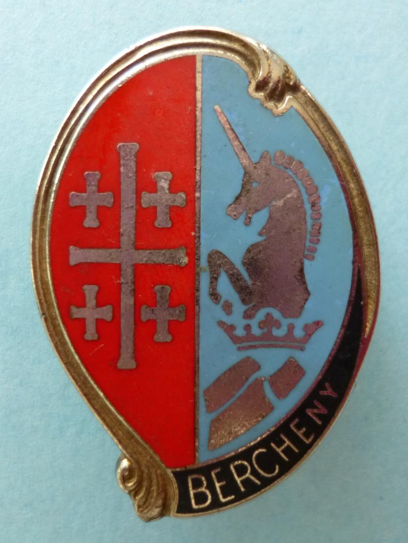 France : Army 1st Hussars Regiment (1e Régiment de Hussards) Enamelled Formation Badge.