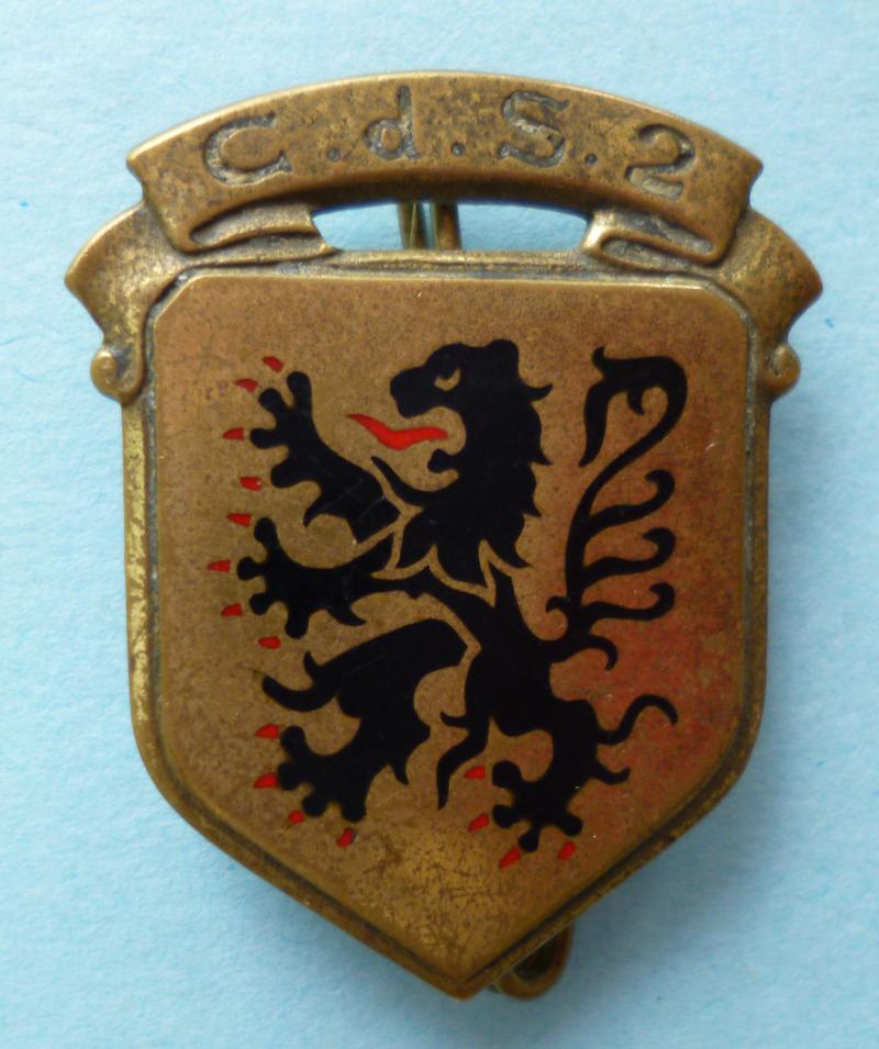 France : Military Selection Centre No 2 (Centre de Sélection No 2 (C.d.S.2) Enamelled Formation Badge.