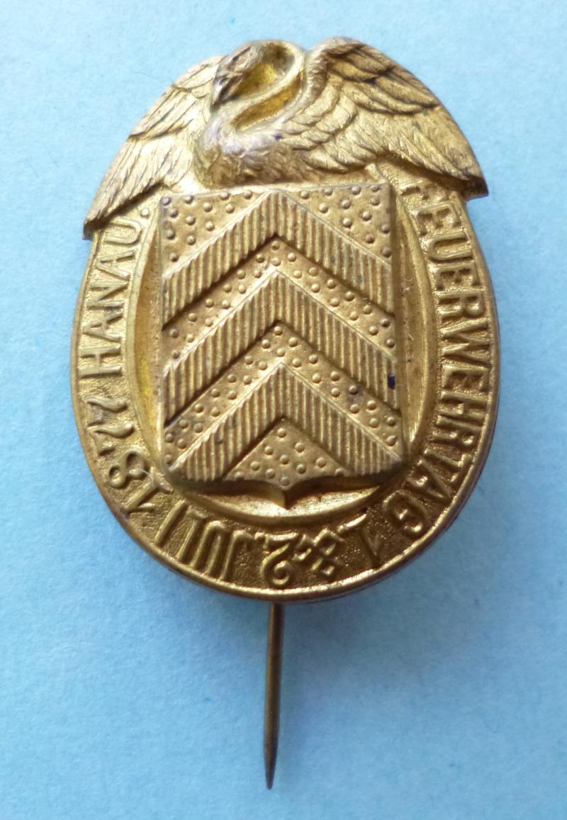 Imperial : German 'Feuerwehrtag 1 & 2 Juli 1877 Hanau' Stick-pin Donation Badge.