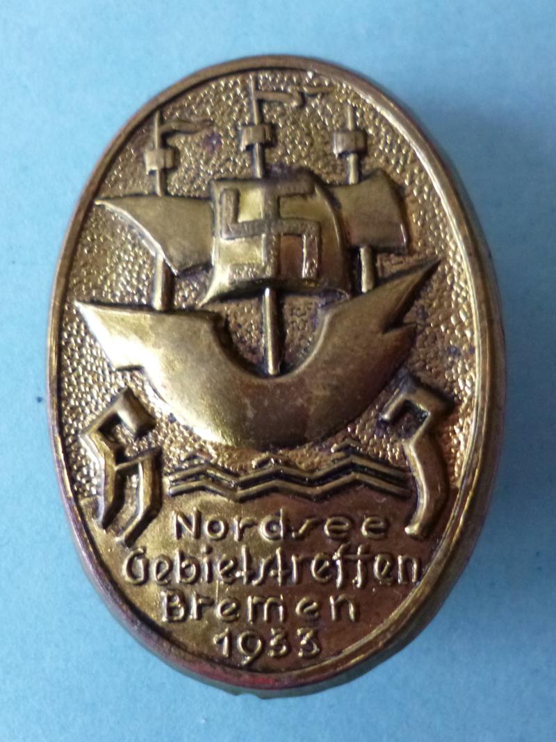 Third Reich : Hitler-Jugend 1933 Nordsee Gebietstreffen in Bremen Event-badge.