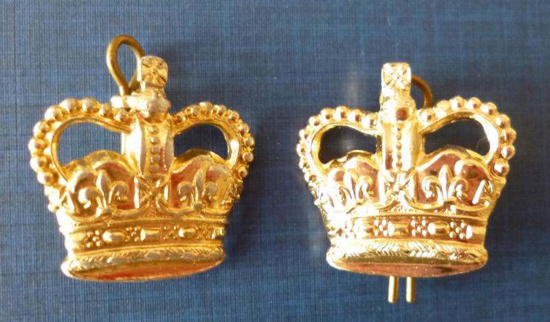 Army Major's Matched Pair of Staybrite Rank Queen's Crowns.