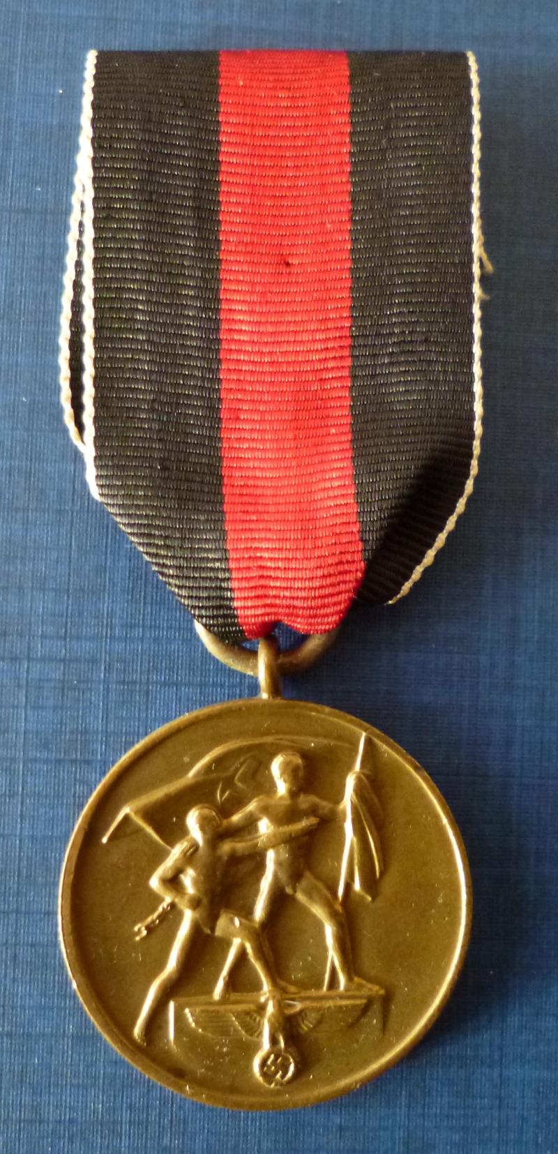 Third Reich : Medal Commemorating 1st October 1938 - Sudetenland (Sudetenland-Medaille).