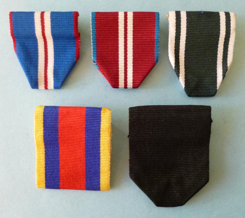 Group of Five Mounted Medal-ribbons as Removed from Cased / Boxed Medals.