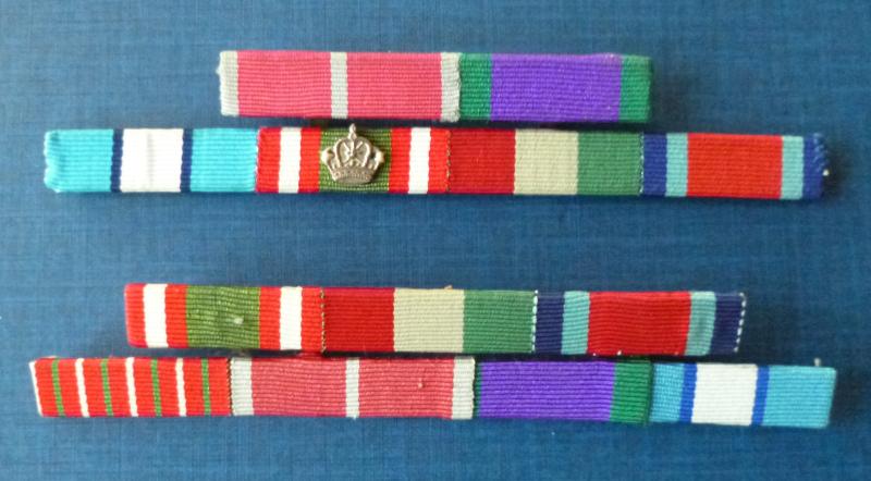 Two sets of Medal-ribbon Bars for a British Officer who served with Omani Forces.