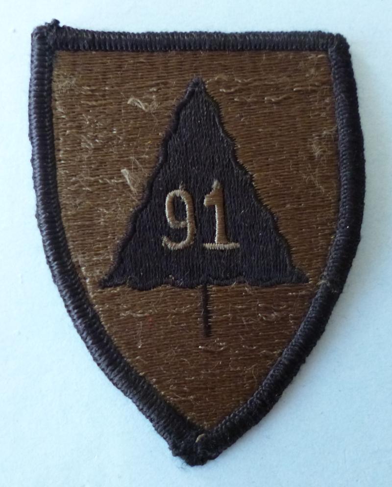 USA : Army 91st Infantry Training Brigade Shoulder-flash  -  Subdued version.