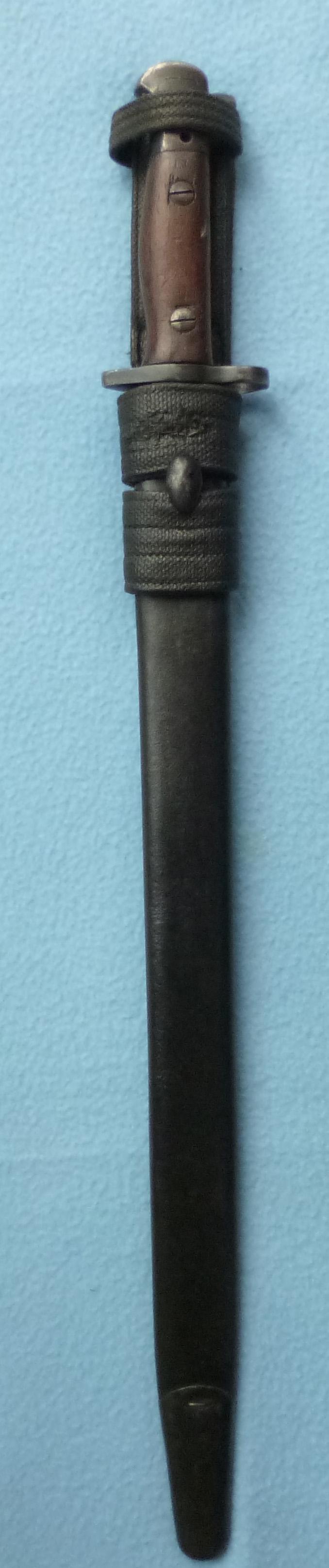 British 1907 Pattern SMLE Bayonet with Scabbard and Webbing Frog.