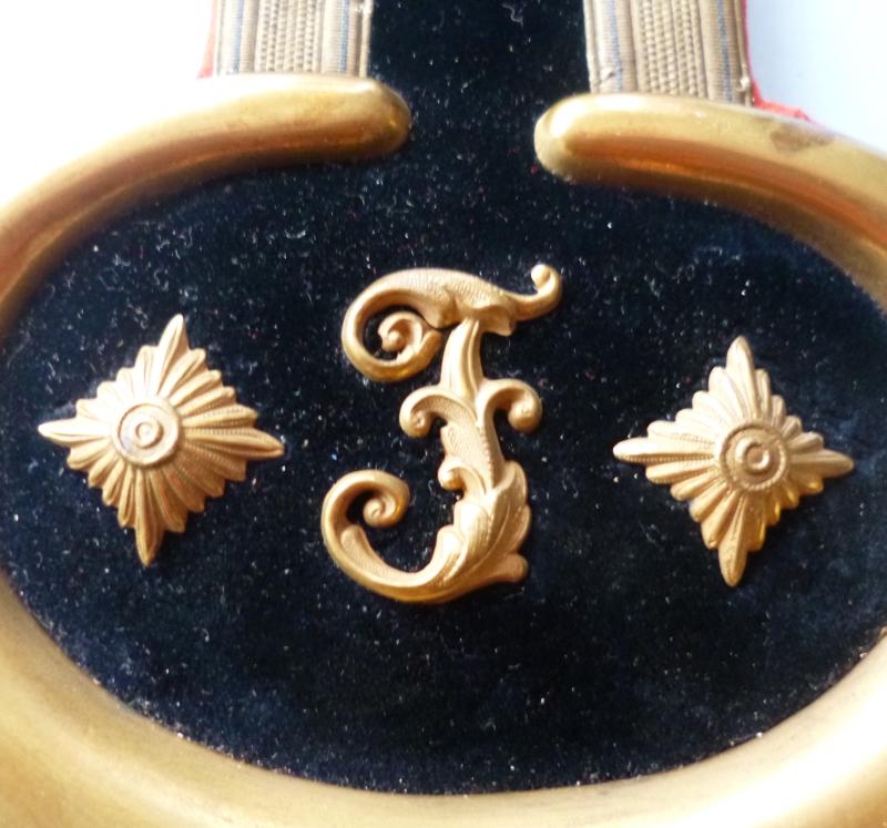 Imperial : German Army Bavarian Officer's Pair of Dress Epaulettes for a Feuerwerker (Pyrotechnician) in the Rank of Hauptmann.