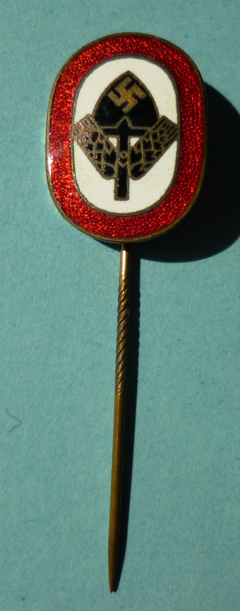 Third Reich : Reichsarbeitsdienst Commemorative Stick-pin Lapel-badge for Men.