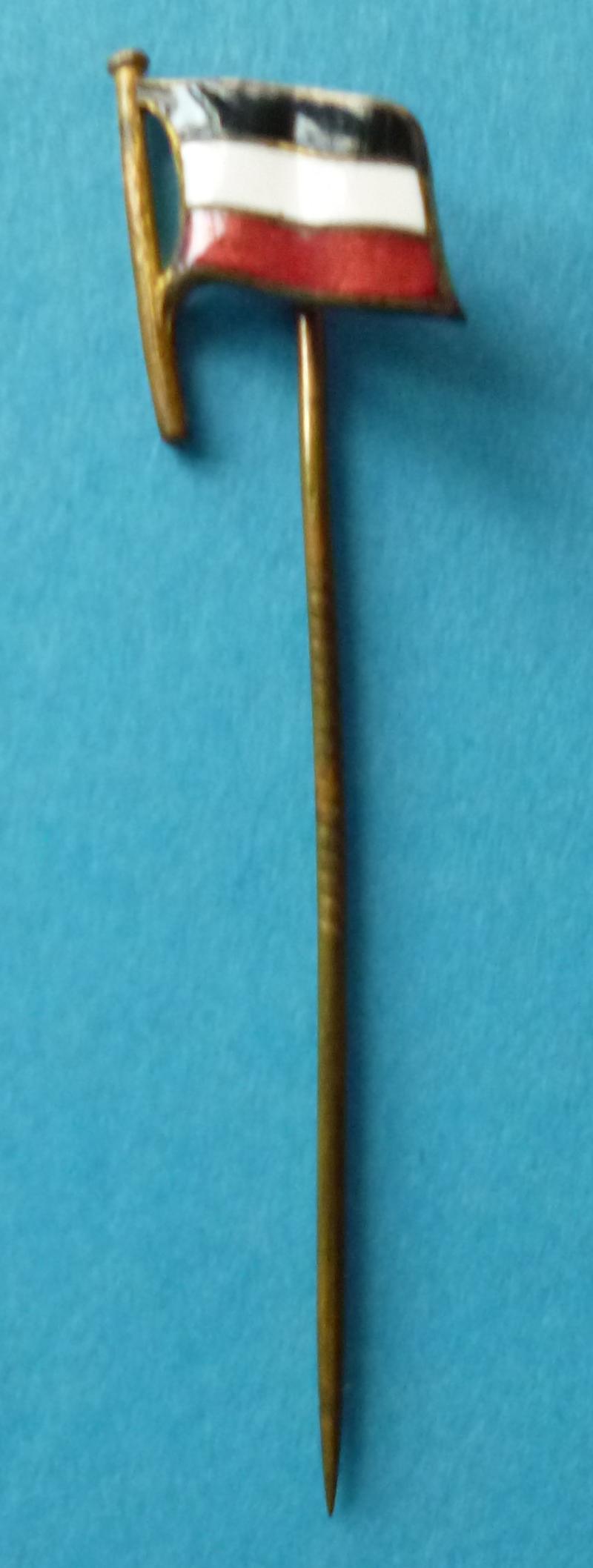 Imperial : German Enamelled National Flag Patriotic Stick-pin Lapel-badge.