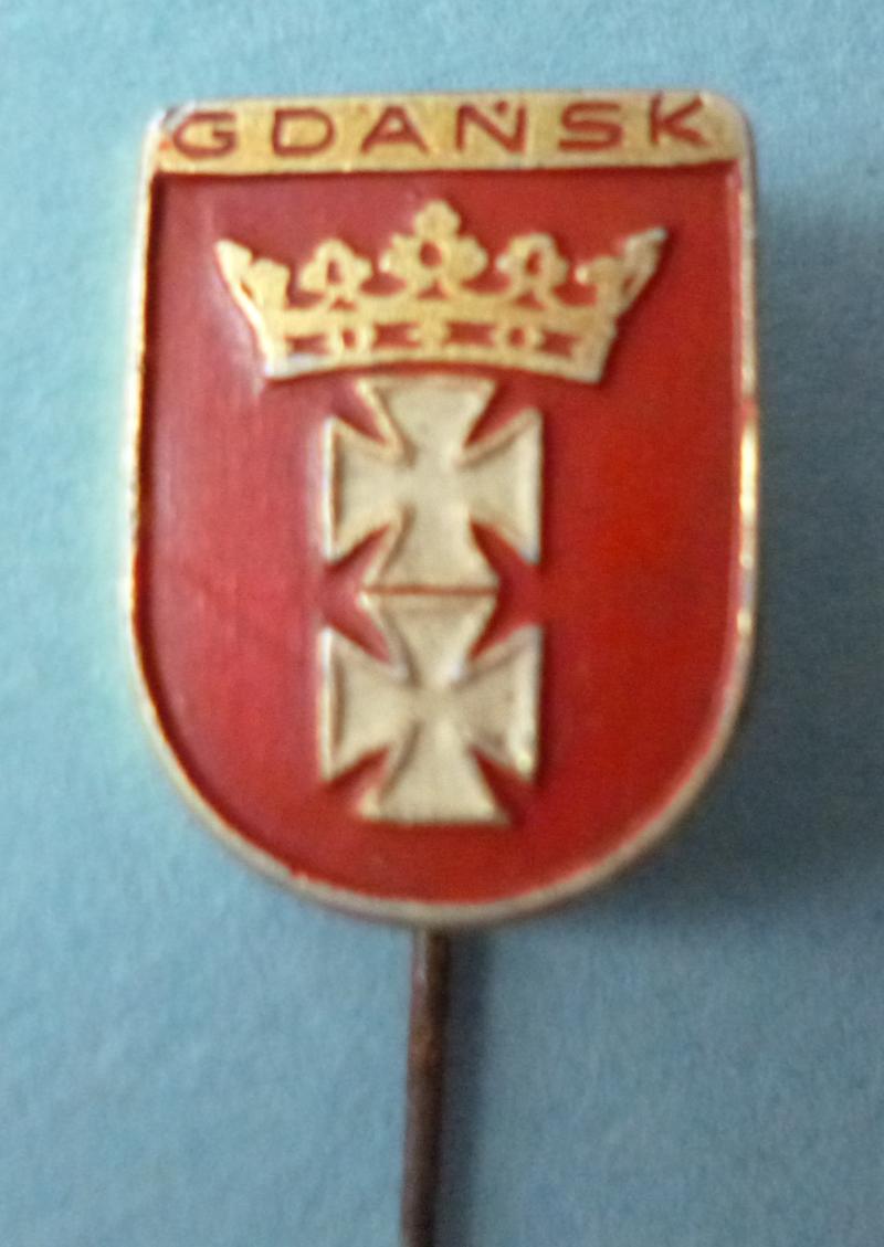Poland : Stckpin Lapel-badge for Gdansk (Danzig) c.1950s.