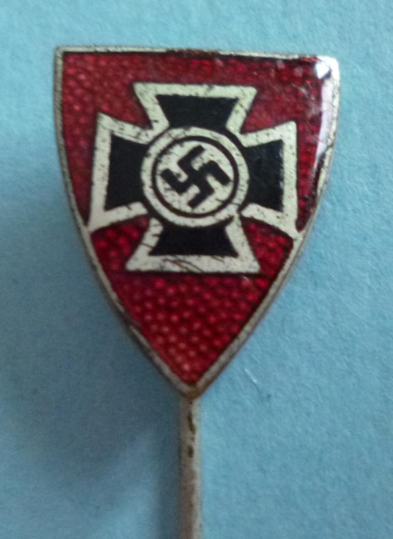 Third Reich : NS Reichskriegerbund (NS War Veterans' League) Enamelled Membership Stick-pin Lapel-badge.