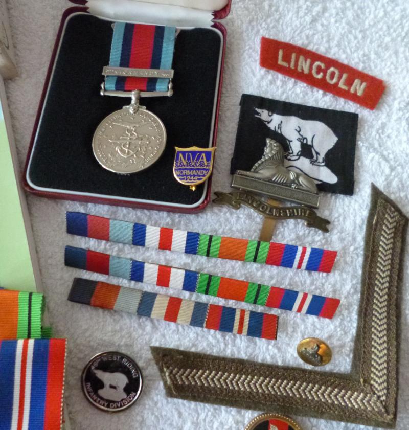 Normandy Veteran's Box of Wartime & Post-war Mementoes.