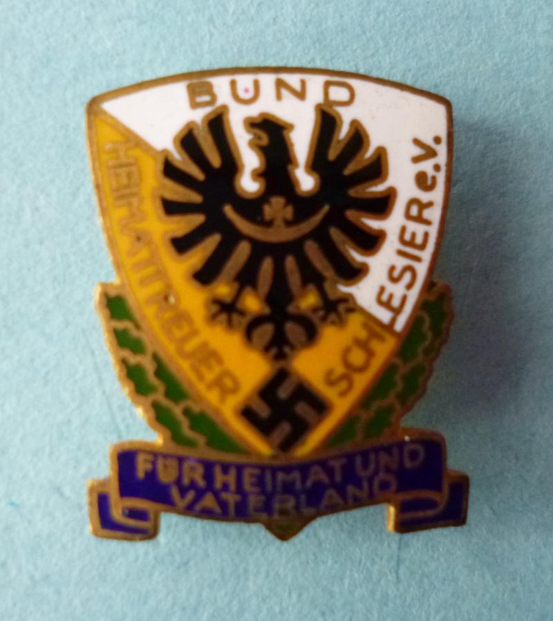 Third Reich : Bund Heimattreuer Schlesier e.V Members' Enamel Stick-pin Lapel-badge.