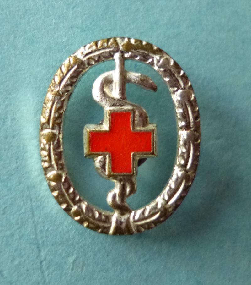 BRD : Bavarian Red Cross Proficiency Award-badge in Silver Stickpin Miniature Lapel-badge.