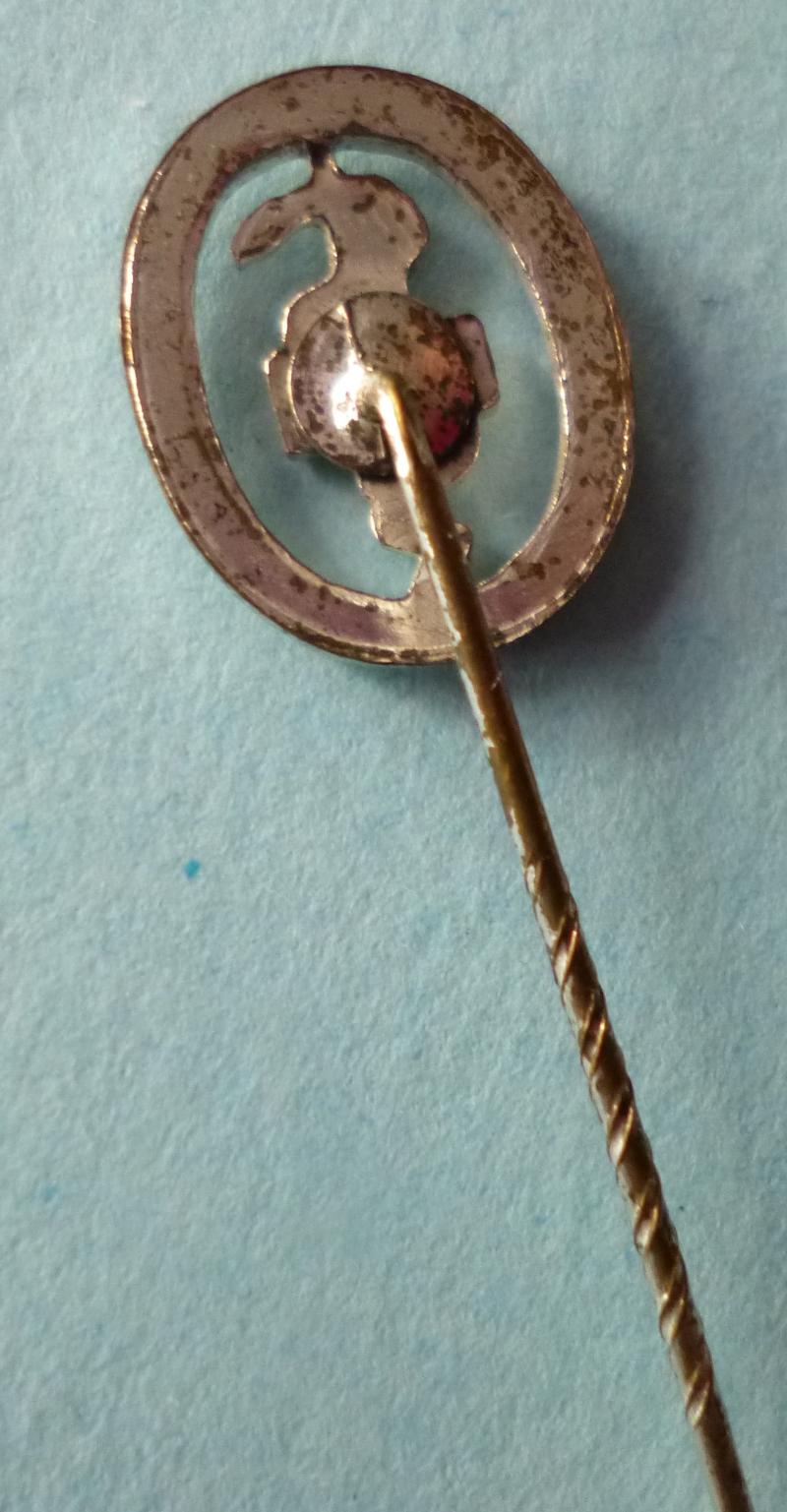 BRD : Bavarian Red Cross Proficiency Award-badge in Silver Stickpin Miniature Lapel-badge.