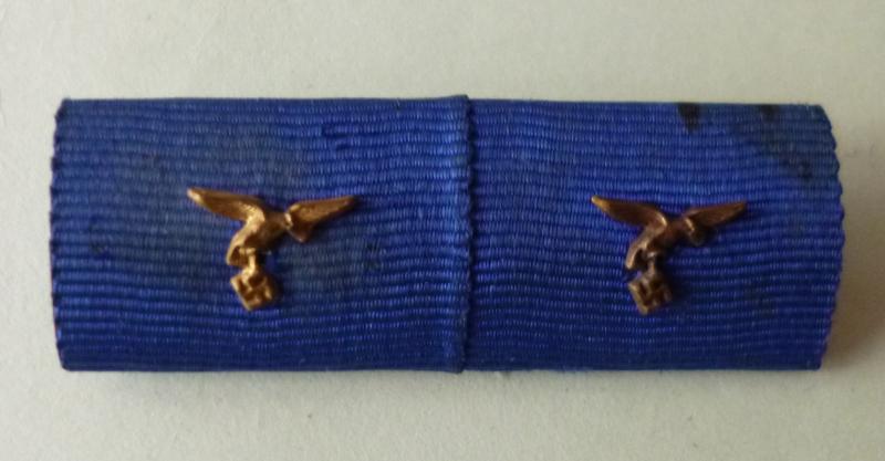 Third Reich : Luftwaffe Medal Ribbon-bar with Two Ribbons.