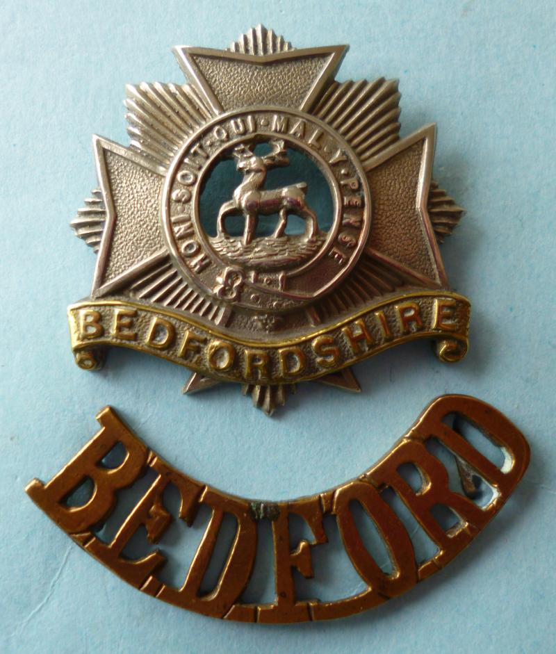Bedfordshire Regimental Cap-badge with Brass