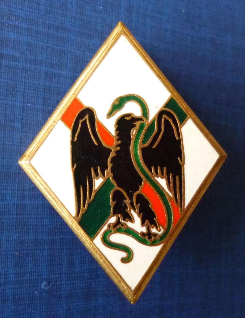 France : French Foreign Legion 1st Foreign Infantry Regiment (1er Régiment Étranger d'Infanterie (1er REI)) Enamelled Formation-badge.