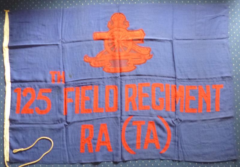 Royal Artillery Regimental HQ Flag of 125th Field Regiment RA (TA).
