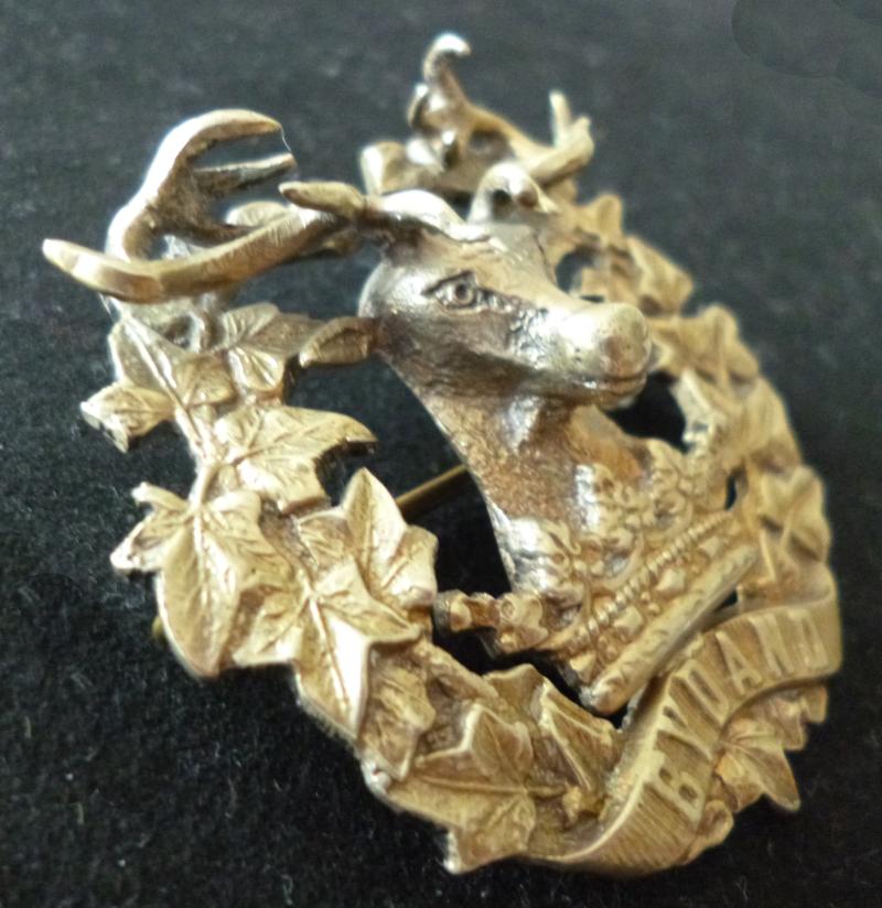 Gordon Highlanders Officers Silver Glengarry Badge.