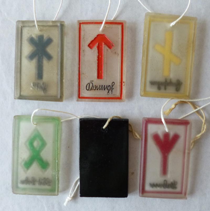 Third Reich : Collection of 6 Glass WHW Runic Symbols