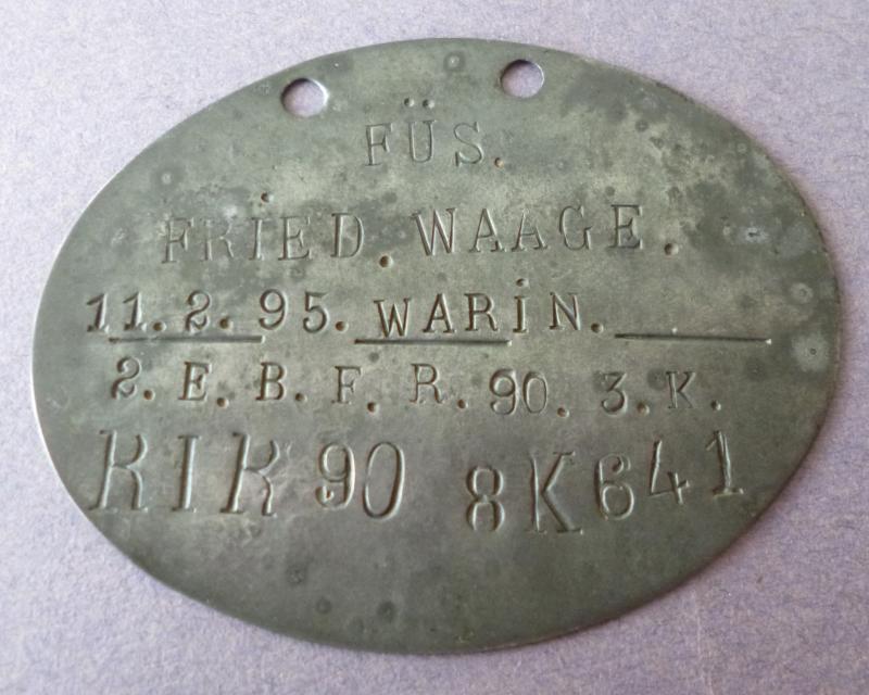 Imperial : German WW1 Army Identity-disc.