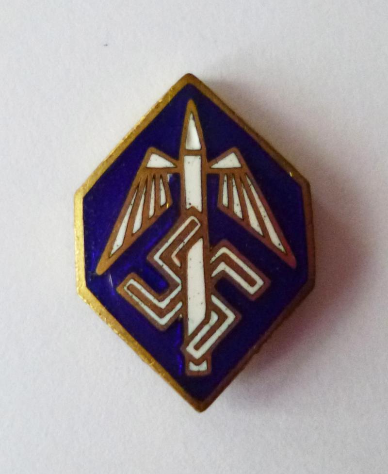 Third Reich : Nazi Deutsche Stenographenschaft Enamelled Membership Stick-pin Lapel-badge.