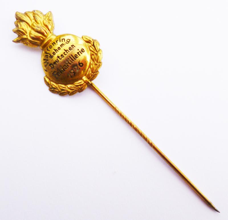 German Weimar : 1926 Honour Pin (Ehrennadel) Lapel-badge of the Waffenring der Ehemaligen Deutschen Feldartillerie.