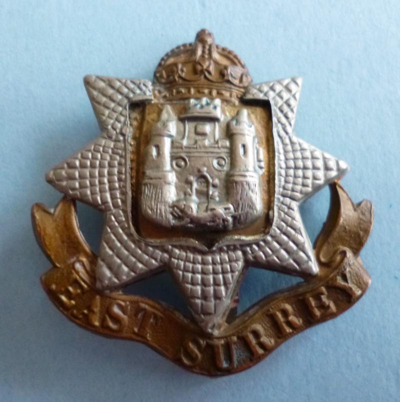 East Surrey King's crown Regimental Cap-badge.