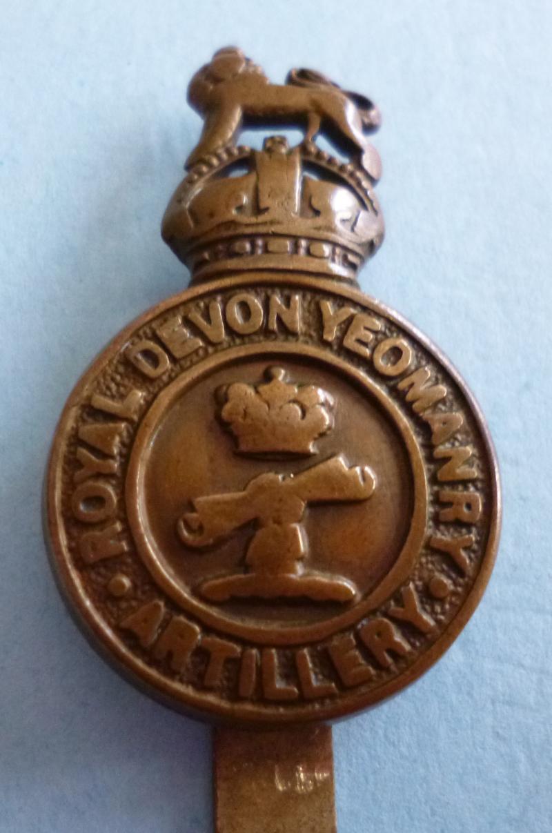 Royal Devon Yeomanry Artillery King's crown Cap-badge.