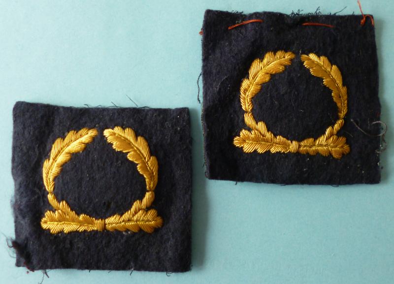 Third Reich : Unfinished Marine Associated Celleon Embroidered Cap Wreath.