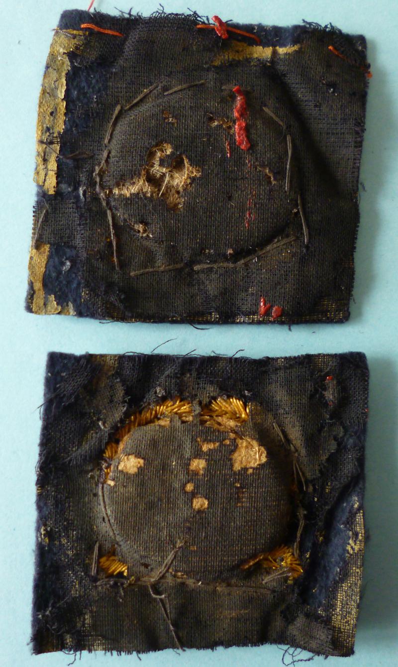 Third Reich : Unfinished Marine Associated Celleon Embroidered Cap Wreath.