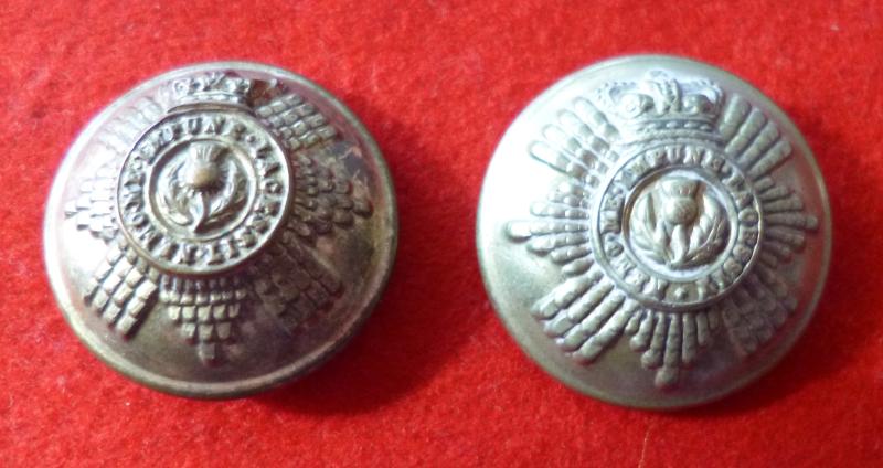 Scots Guards Victorian Crown Gilt Brass Buttons.