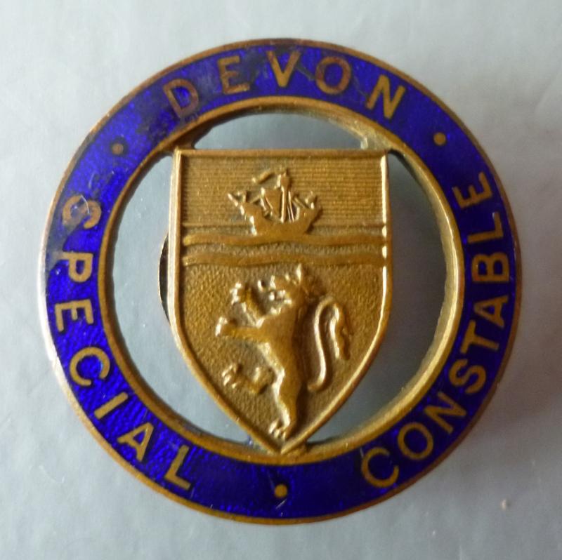WW1 County of Devon Special Constabulary Enamel Lapel Badge.