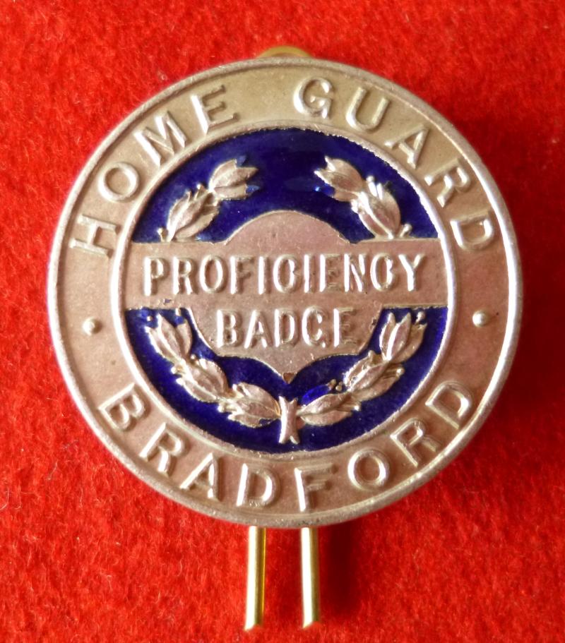 WW2 Bradford Home Guard Proficiency Award-badge.